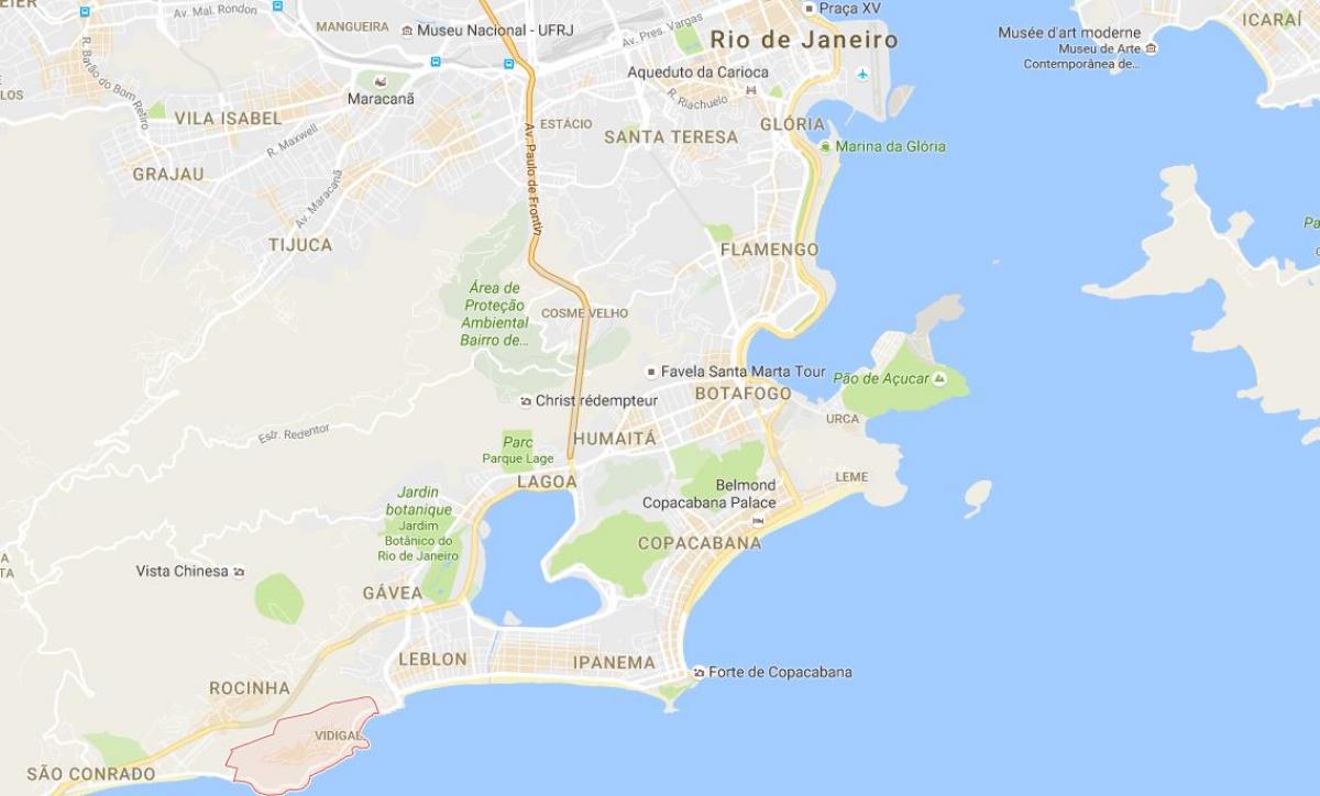 Mapa da favela do Vidigal