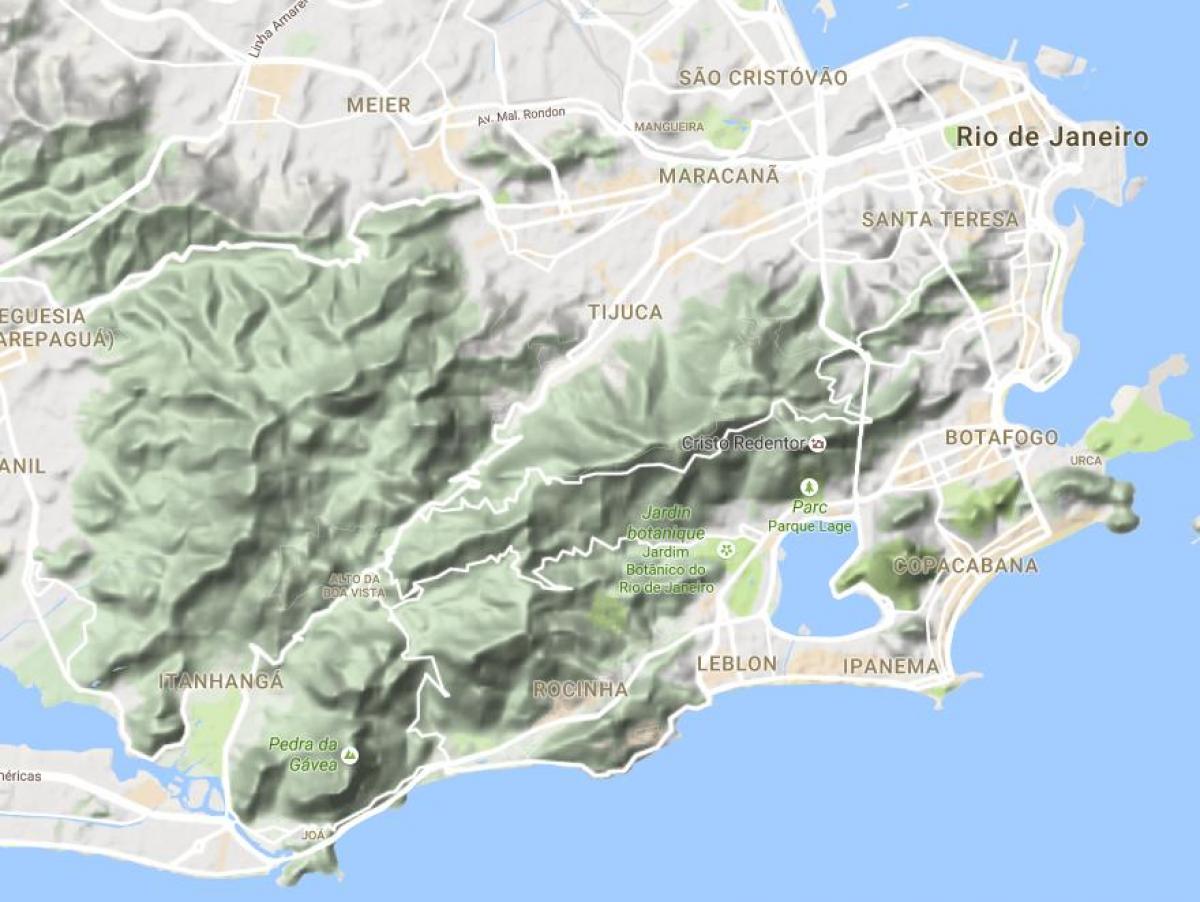 Mapa do relevo do Rio de Janeiro