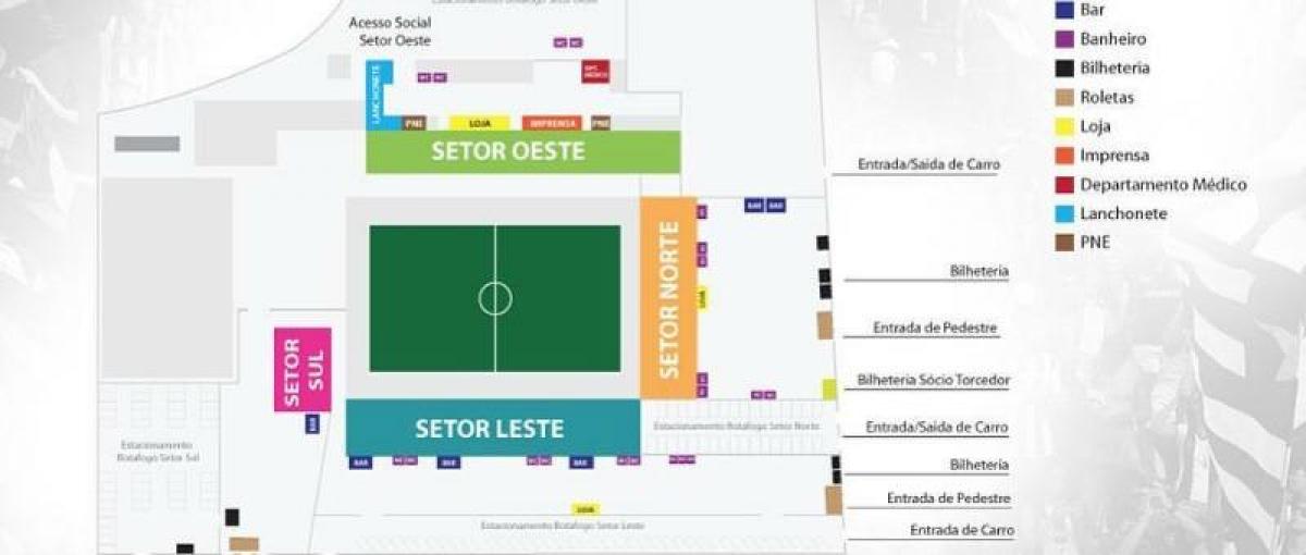 Mapa da Arena Botafogo