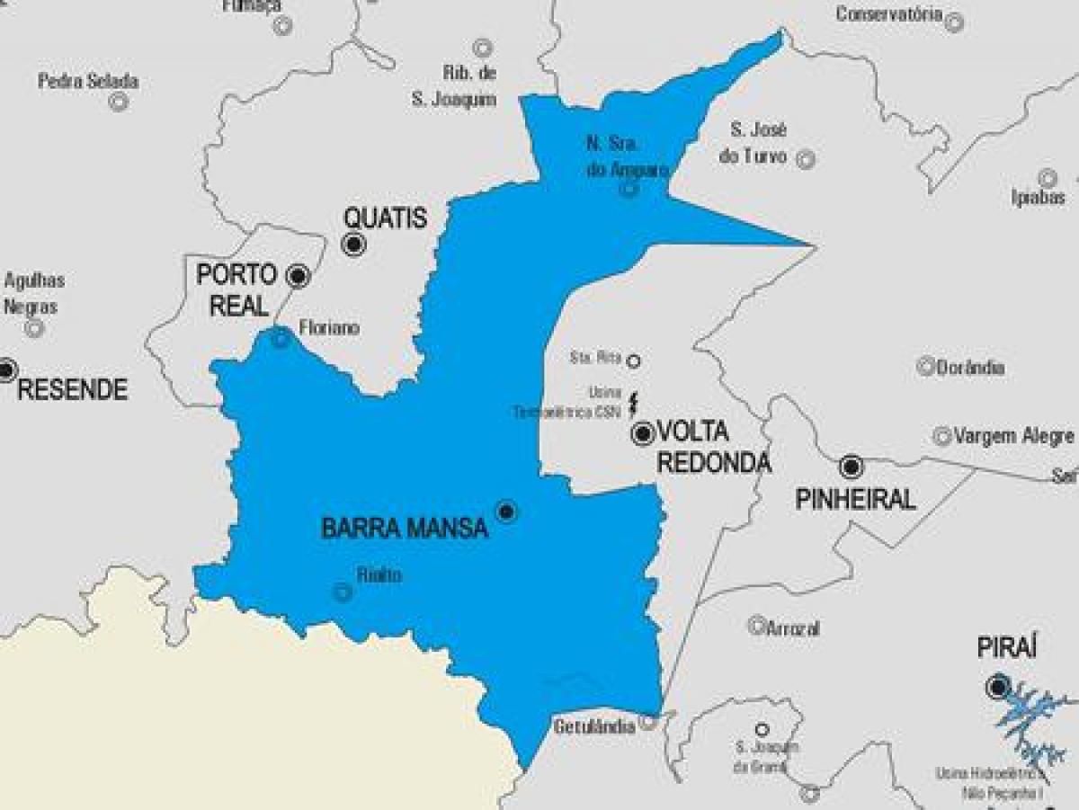 Mapa do município de Barra Mansa