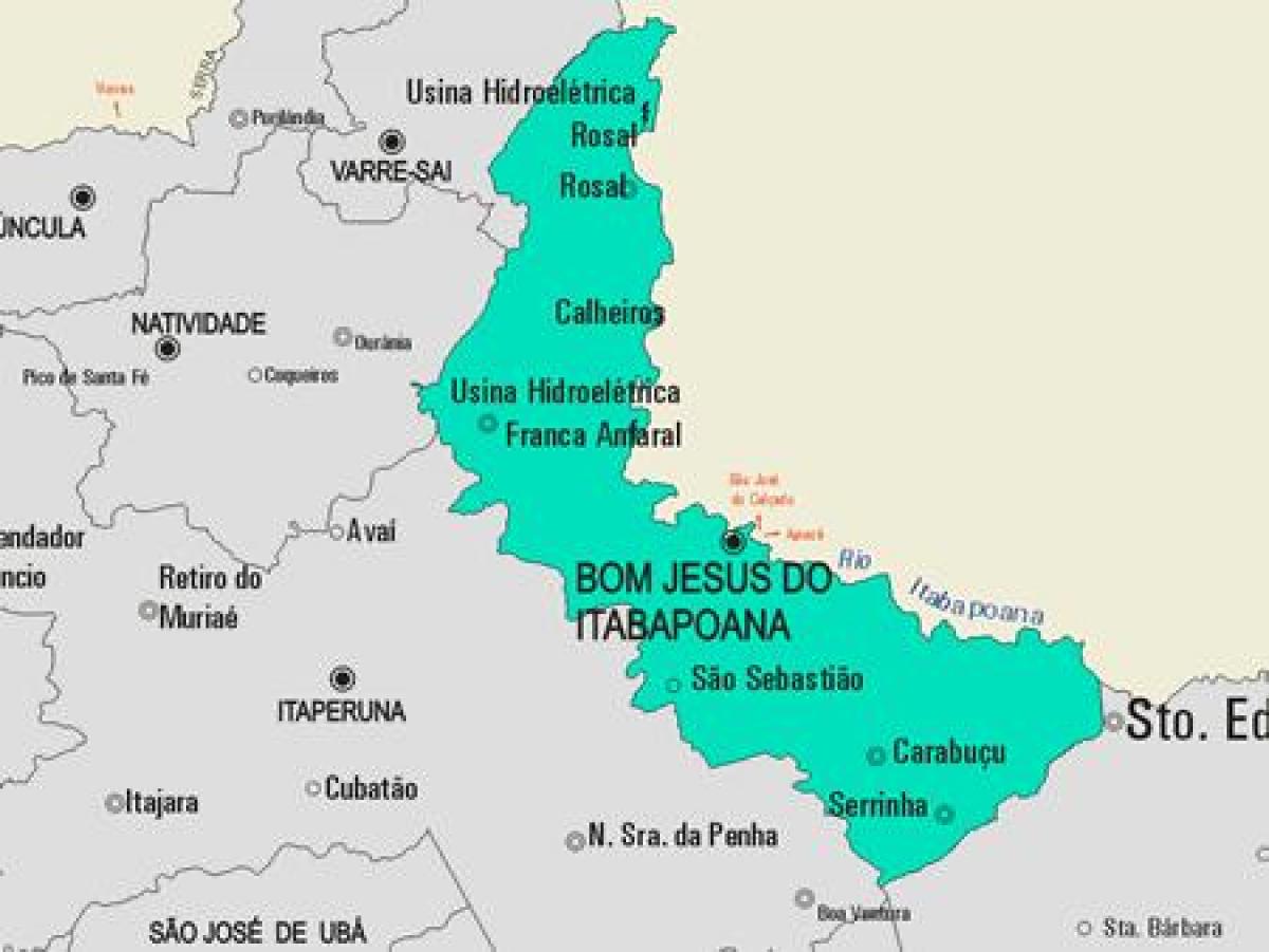 Mapa de Bom Jesus do Itabapoana município