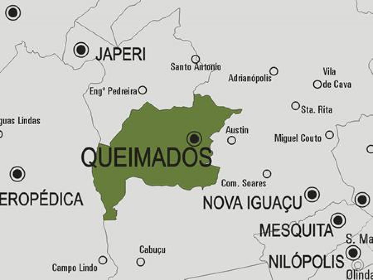 Mapa do município de Queimados,