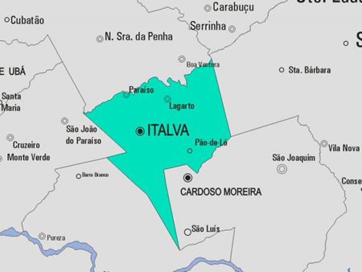Mapa do município de Italva