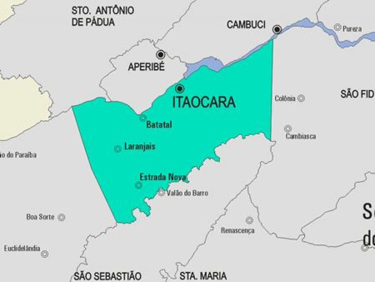Mapa do município de Itaocara