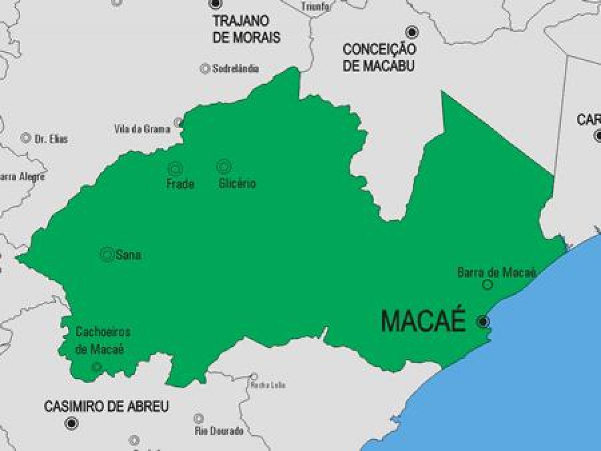 Mapa do município de Macaé