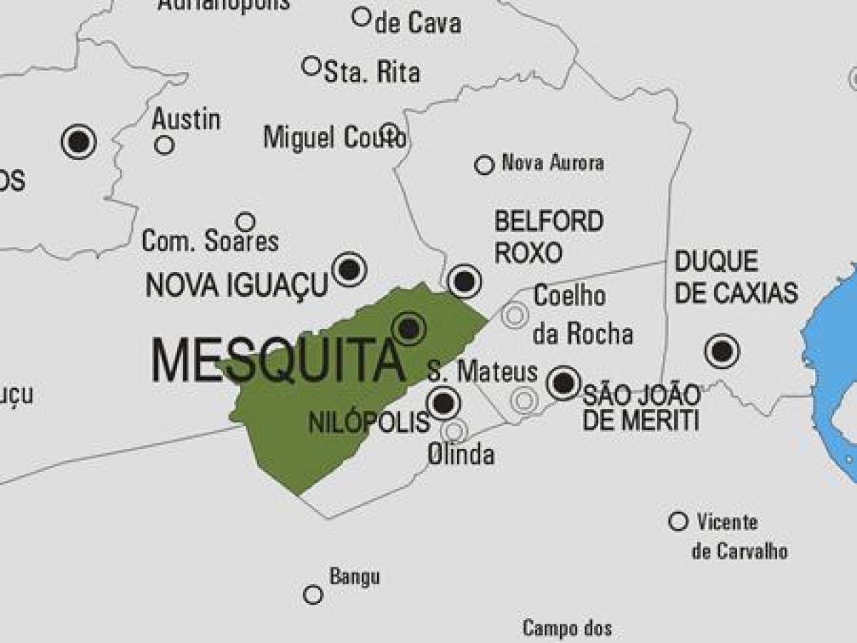 Mapa do município de Mesquita