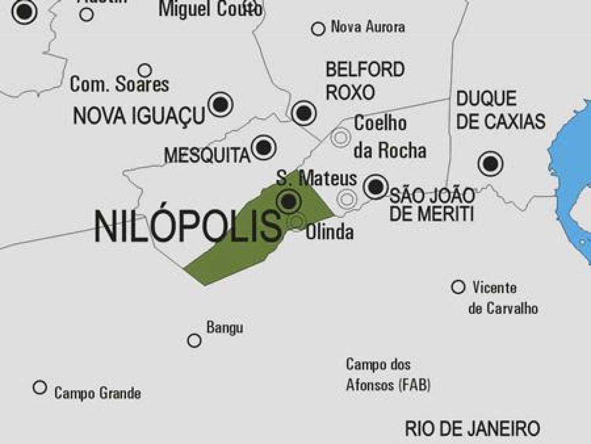 Mapa do município de Nilópolis