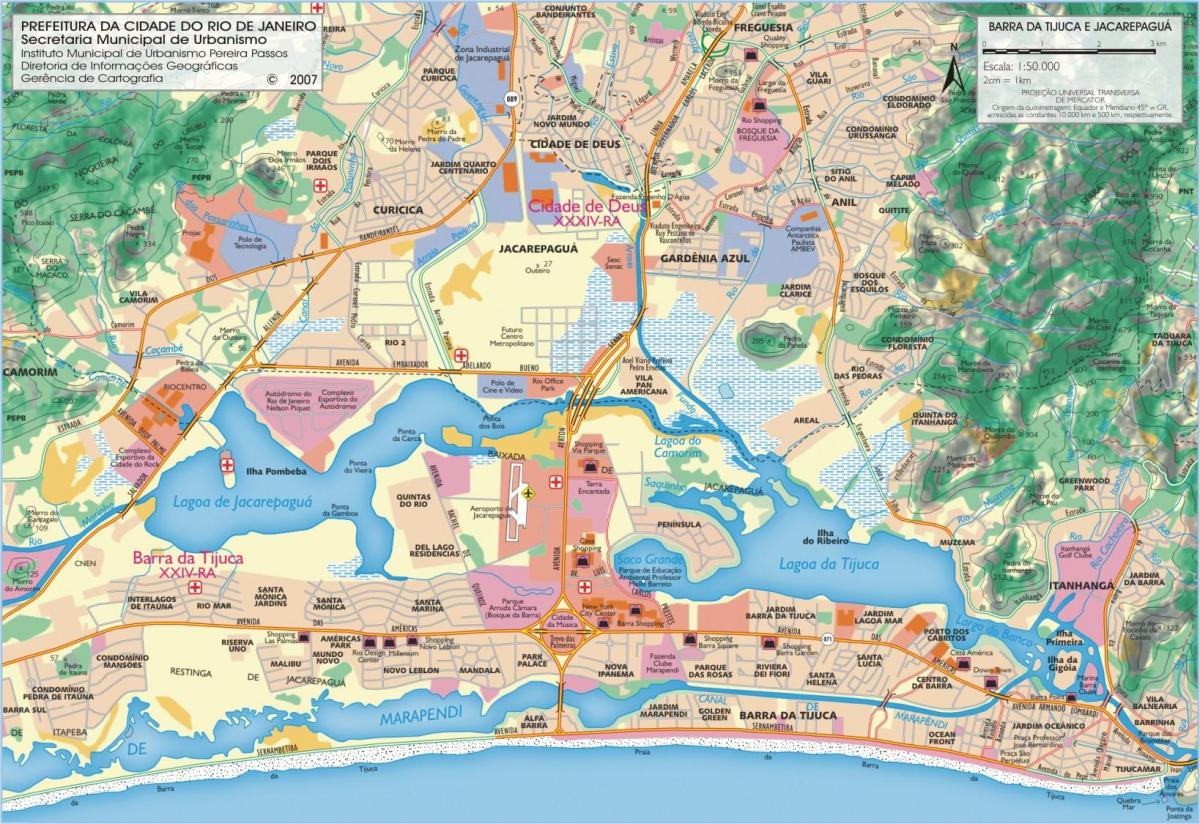 Mapa da praia da Barra