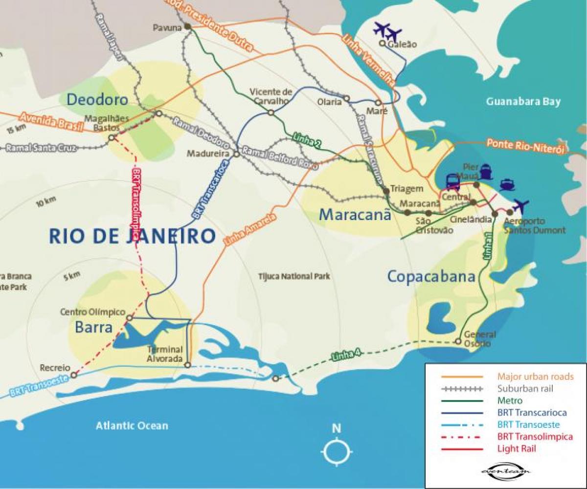 Mapa do Rio de Janeiro aeroportos