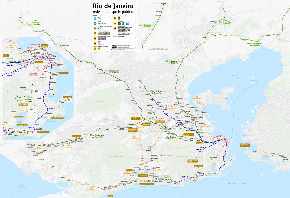 Mapa do Rio de Janeiro transporte