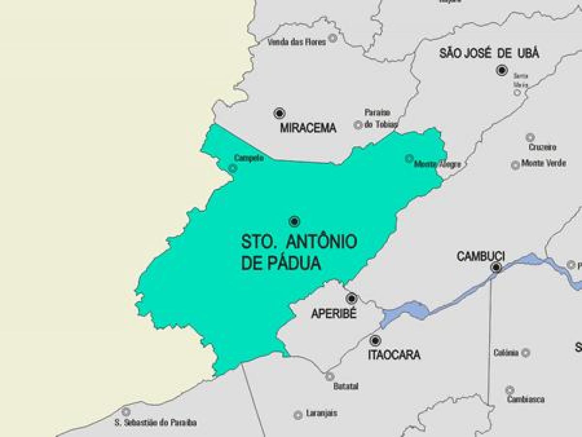 Mapa de Santo Antônio de Pádua, município