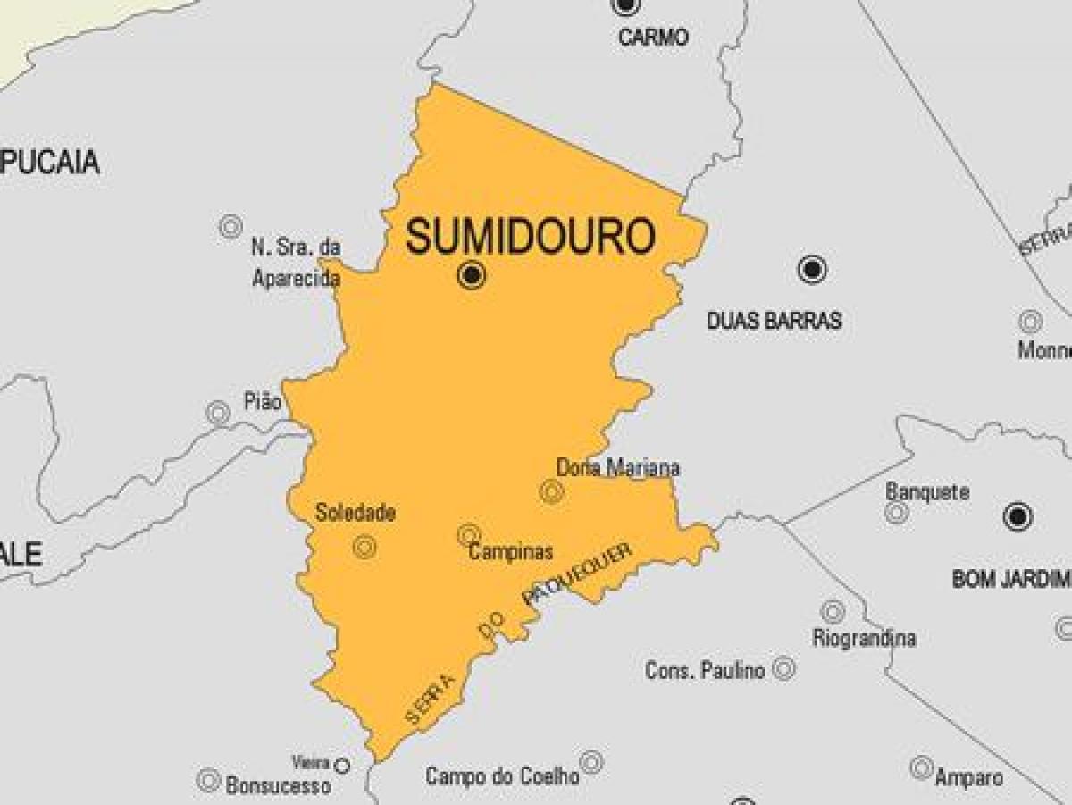 Mapa do município de Sumidouro
