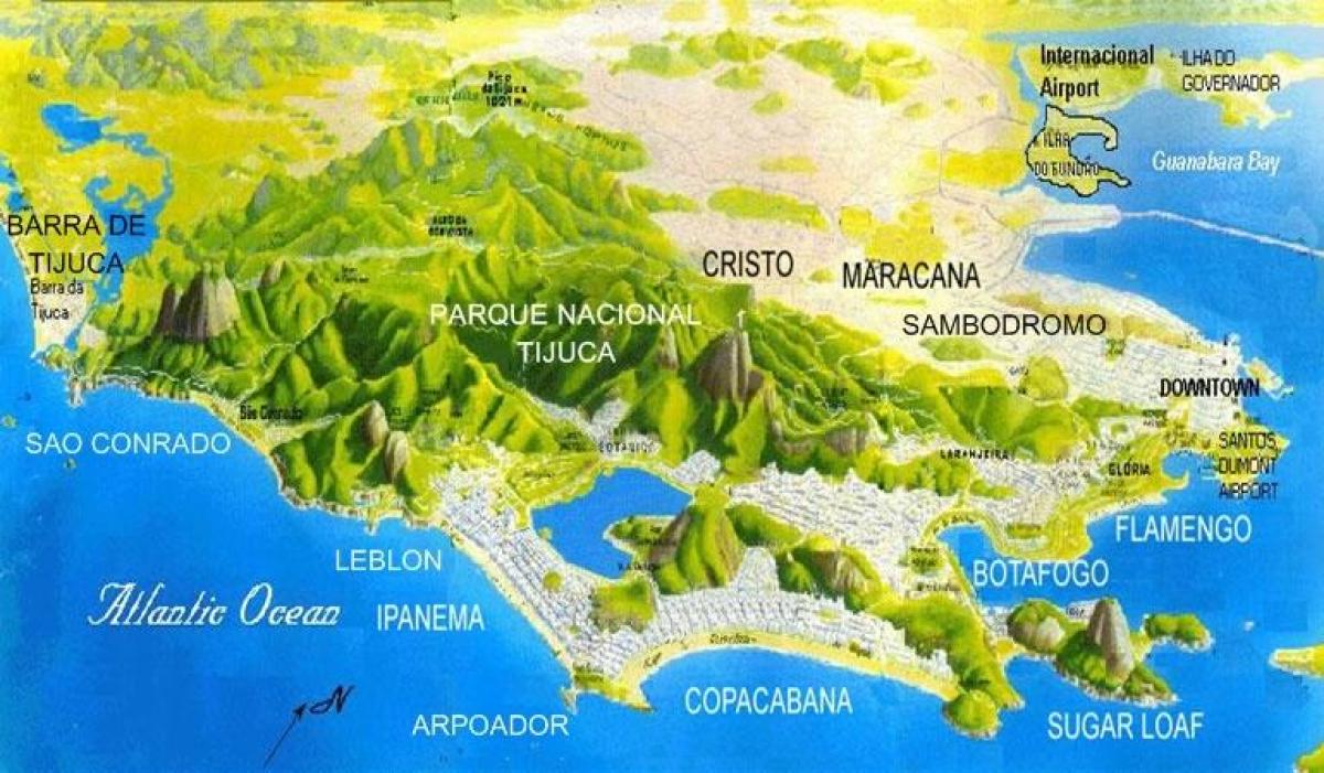 Mapa da praia de São Conrado