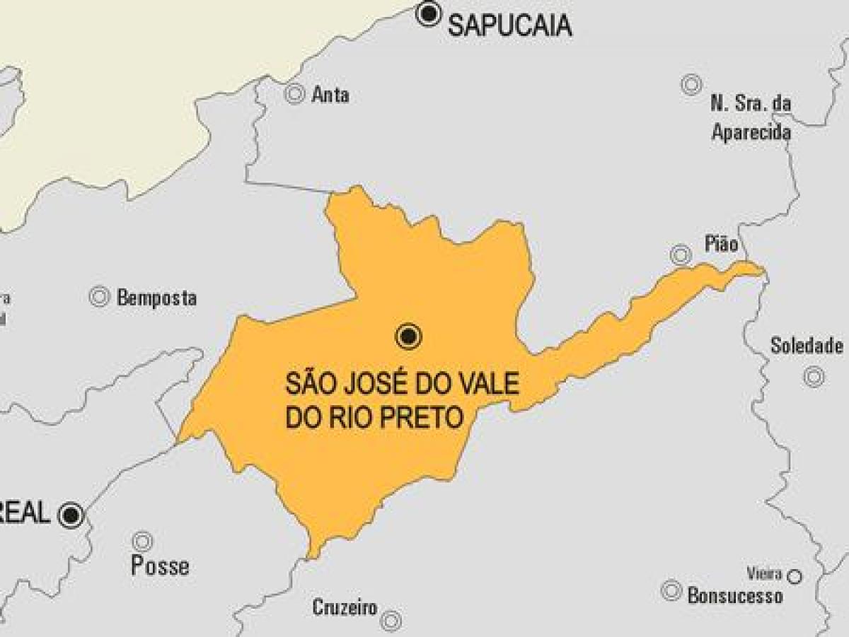 Mapa de São José do Vale do Rio Preto município
