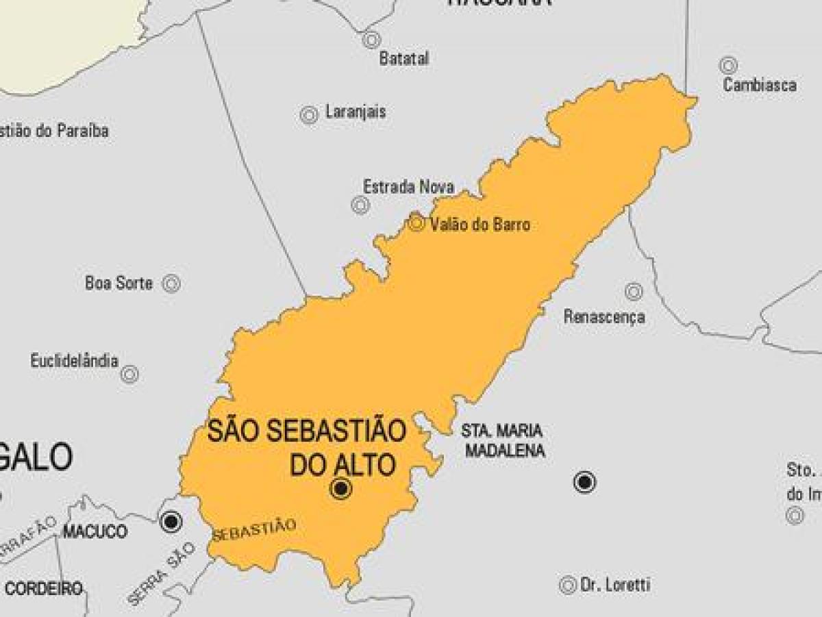 Mapa de São Sebastião do Alto, município