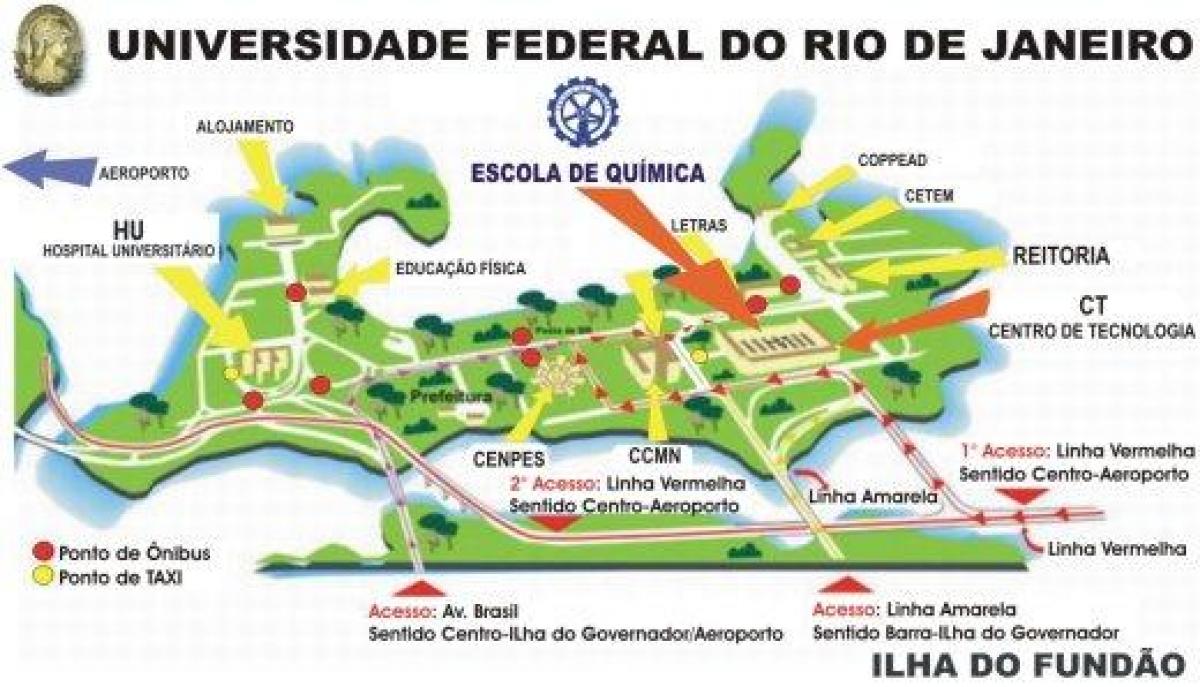 Mapa da universidade Federal do Rio de Janeiro