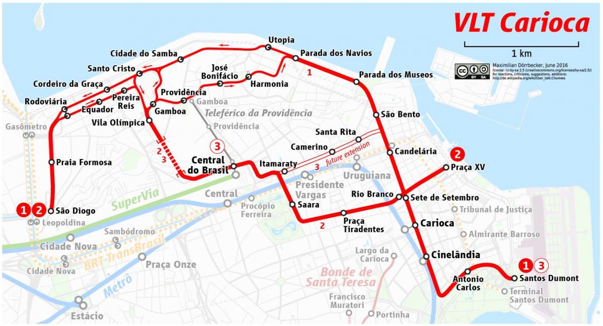 Mapa do VLT Rio de Janeiro