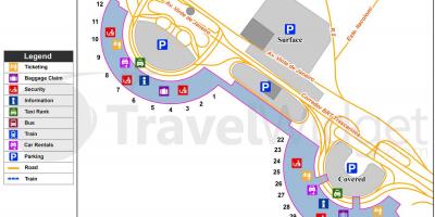 Mapa do aeroporto do Galeão terminal