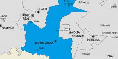 Mapa do município de Barra Mansa