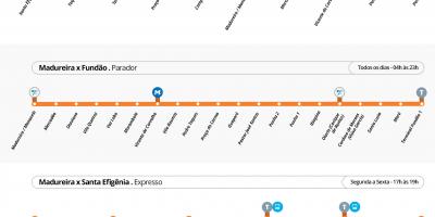 Mapa do BRT TransCarioca - Estações