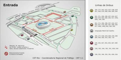 Mapa do estádio Engenhão transportes
