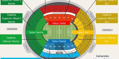 Mapa do estádio do Maracanã secteurs