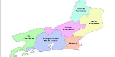 Mapa das mesorregiões do Rio de Janeiro