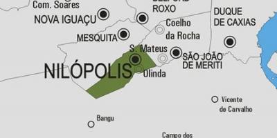 Mapa do município de Nilópolis