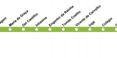 Mapa do Rio de Janeiro metrô - Linha 2 (verde)