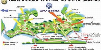 Mapa da universidade Federal do Rio de Janeiro