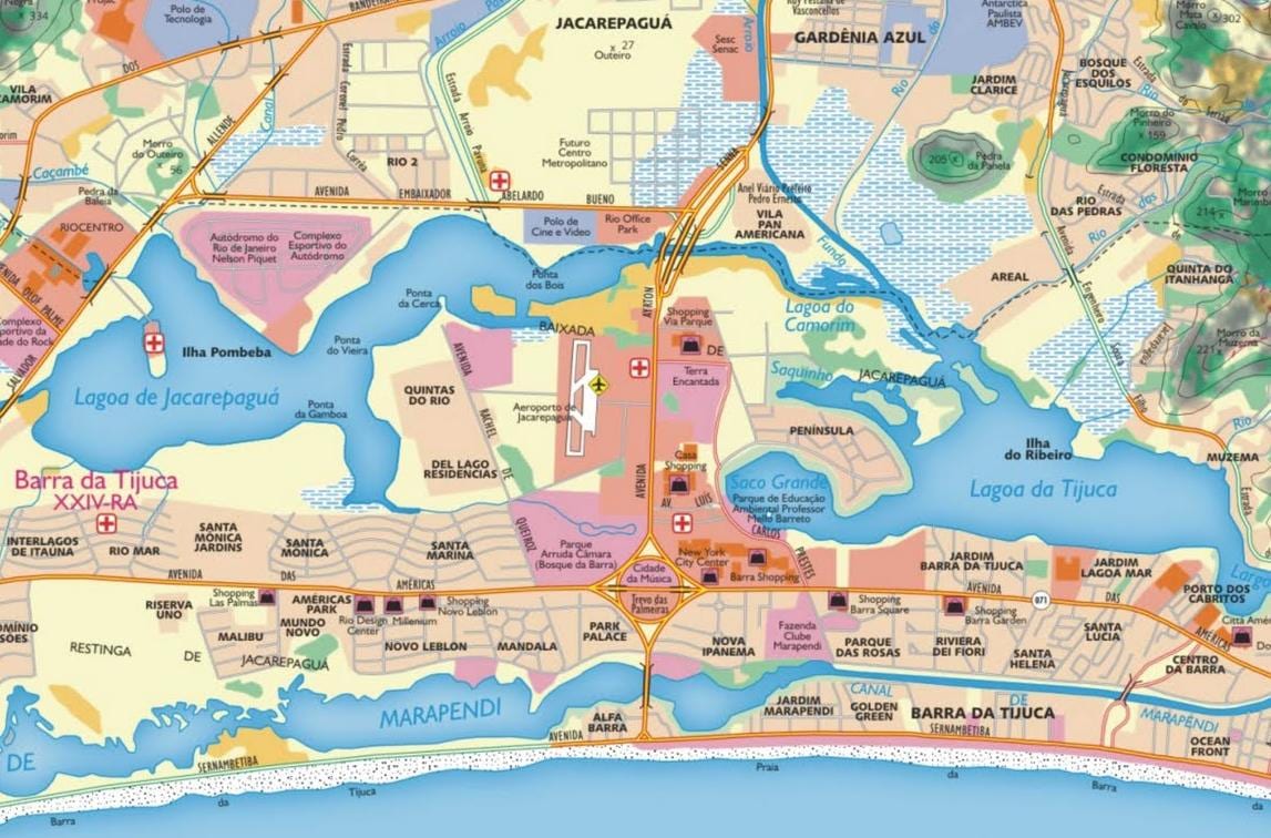 Mapa do aeroporto de Jacarepaguá