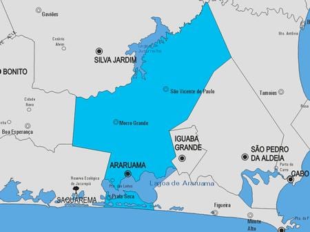 Mapa do município de Araruama
