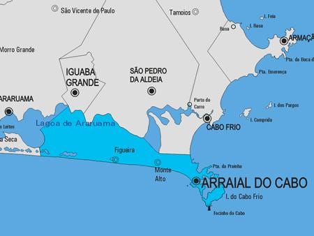 Mapa de Arraial do Cabo, município