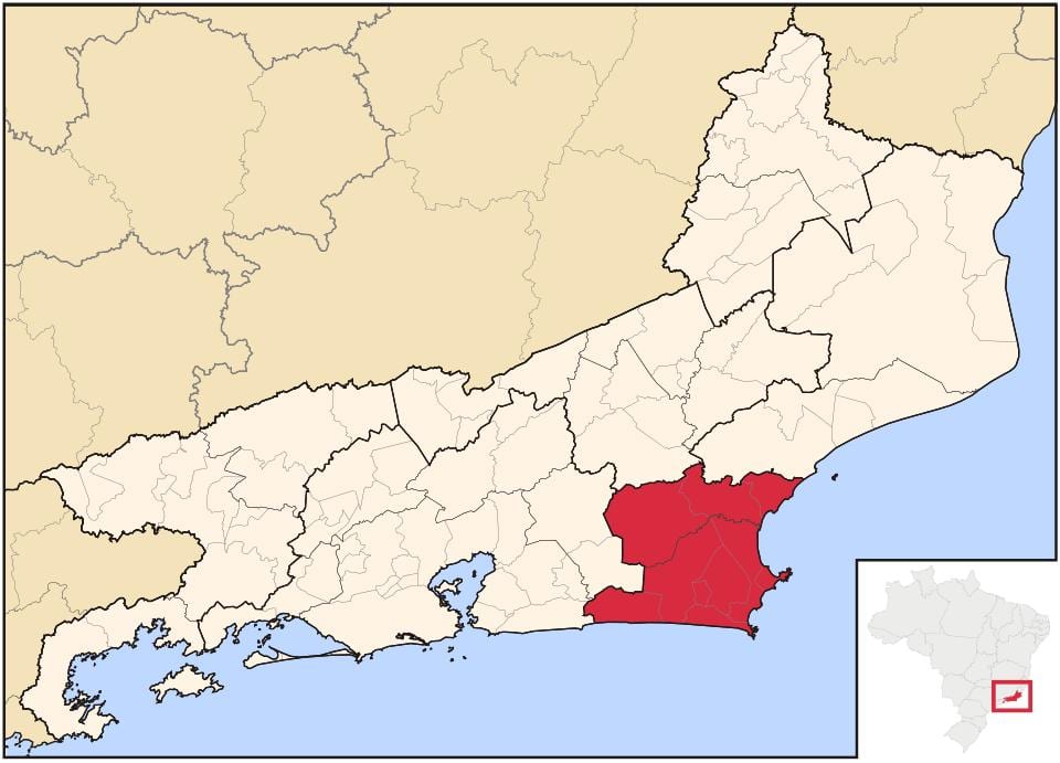 Mapa das Baixadas Litorâneas