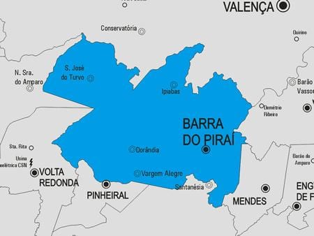 Mapa de Barra do Piraí, município