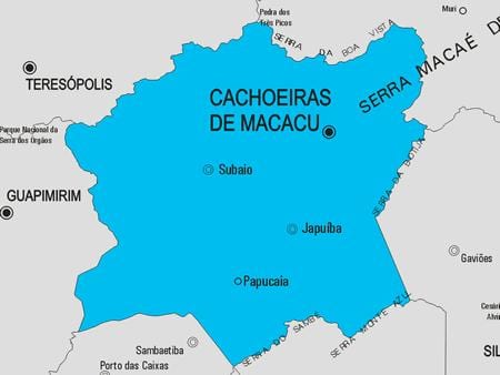 Mapa de Cachoeiras de Macacu município