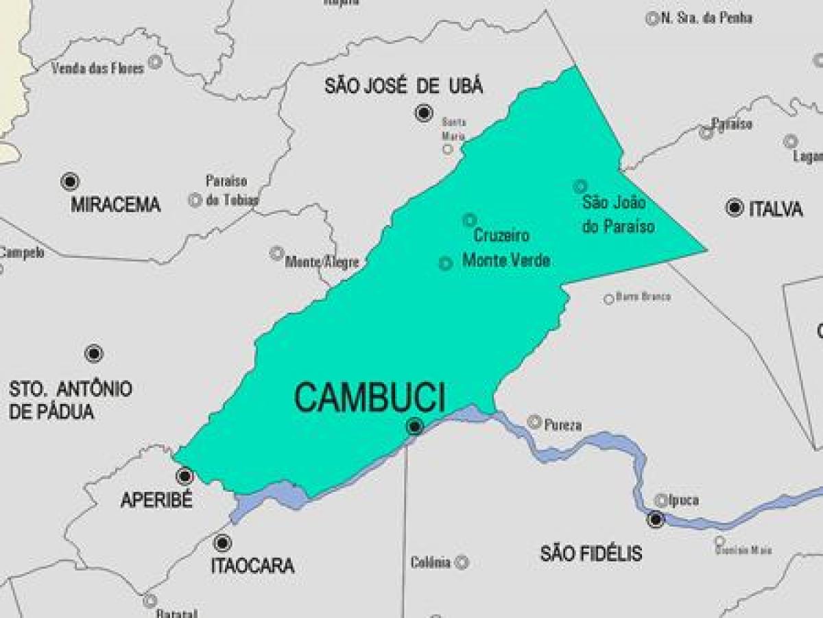 Mapa do município de Cambuci