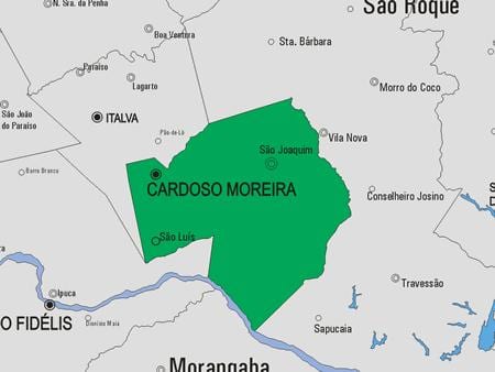 Mapa do município de Cantagalo