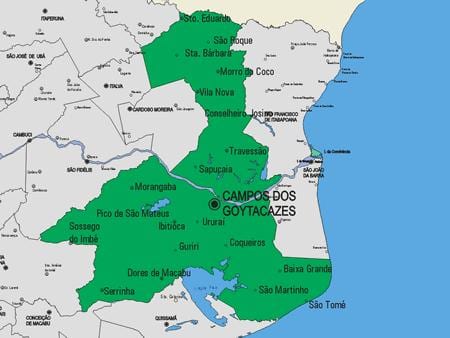 Mapa do município de Carapebus