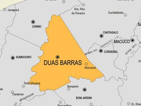 Mapa de Duas Barras município