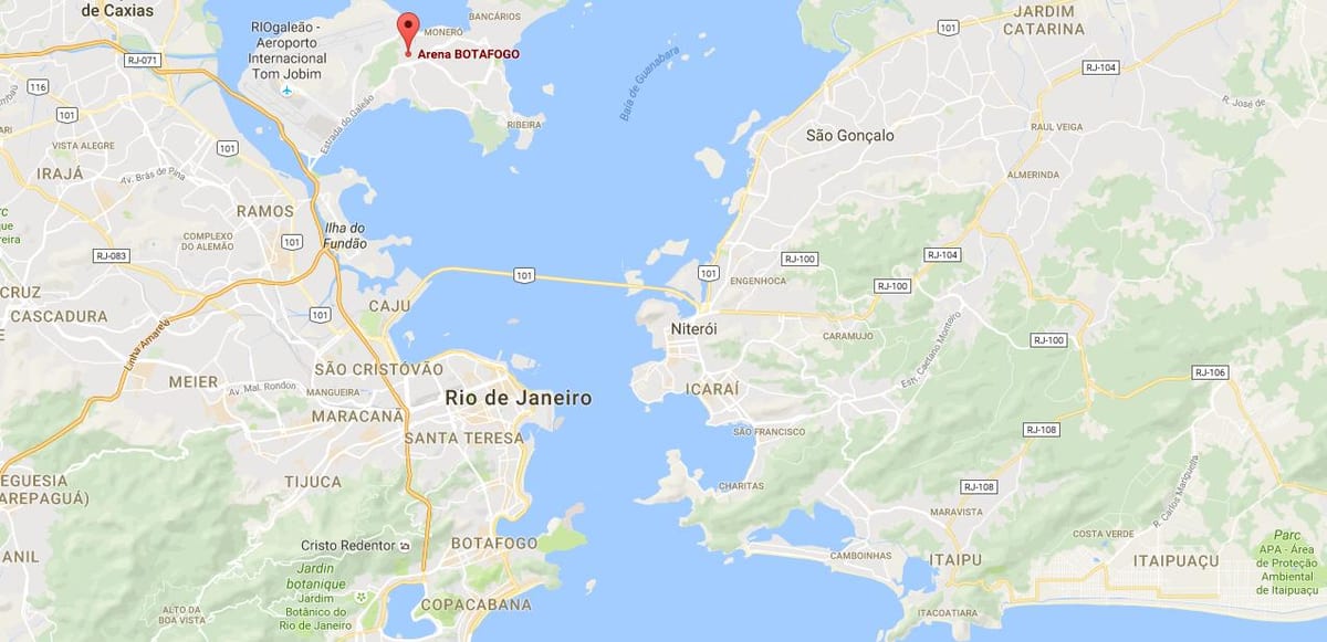 Mapa do estádio Luso-Brasileiro