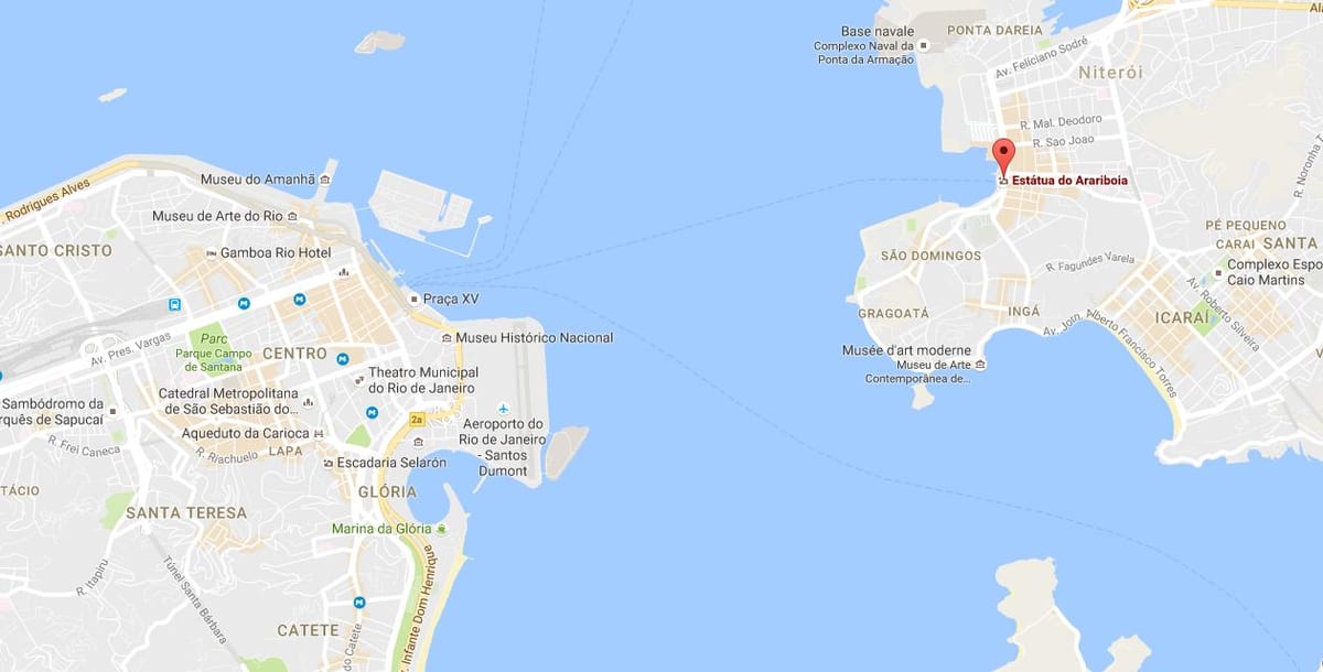 Mapa da estátua de Arariboia