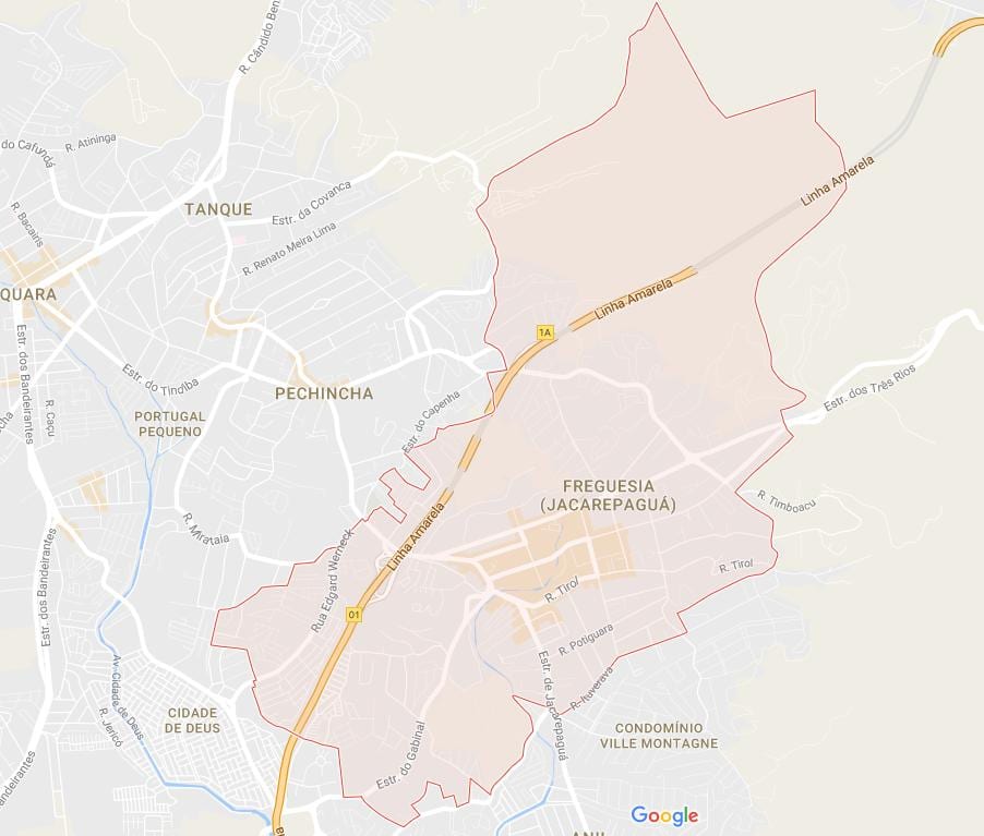 Mapa da Freguesia de Jacarepaguá