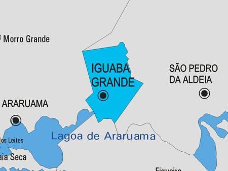 Mapa de Iguaba Grande ao município de