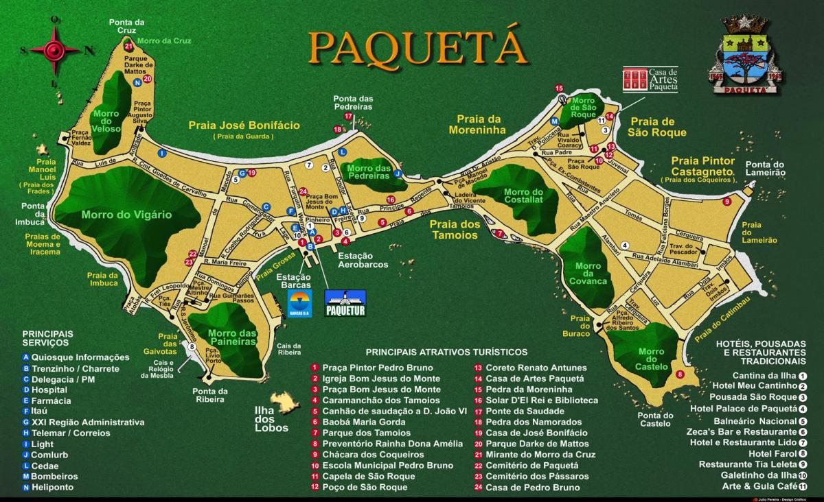 Mapa da Ilha de Paquetá