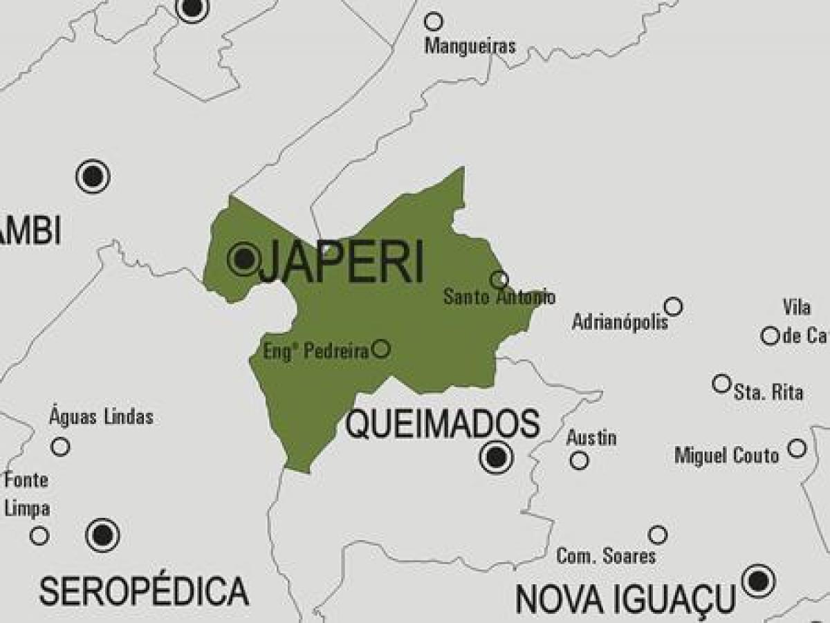 Japeri município de mapa - Mapa do município de Japeri (Brésil)