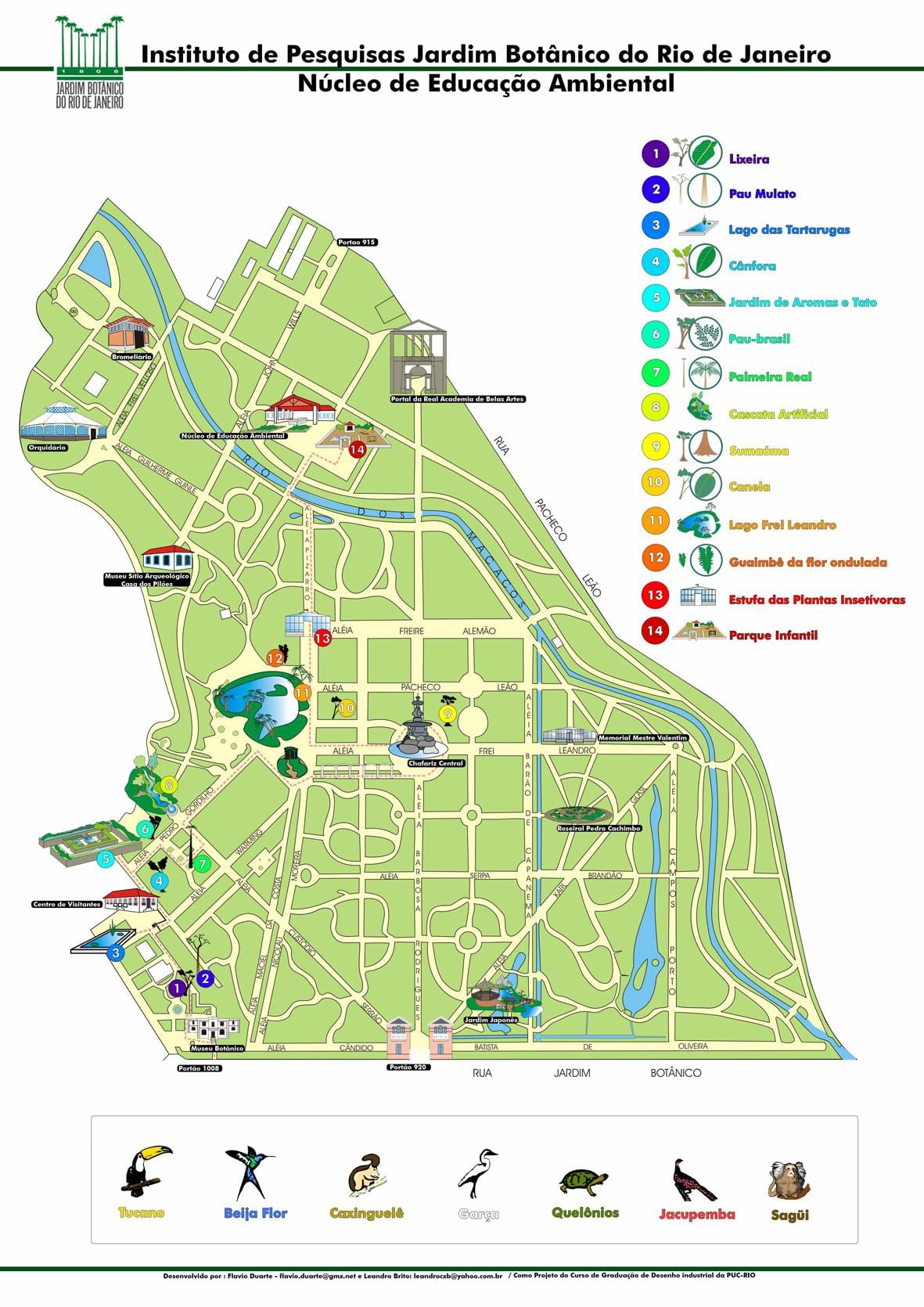 Mapa do Jardim Botânico do Rio de