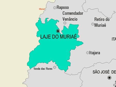 Mapa de Laje do Muriaé município