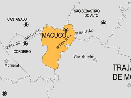 Mapa do município de Macuco
