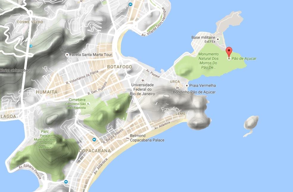 Mapa do Pão de açúcar